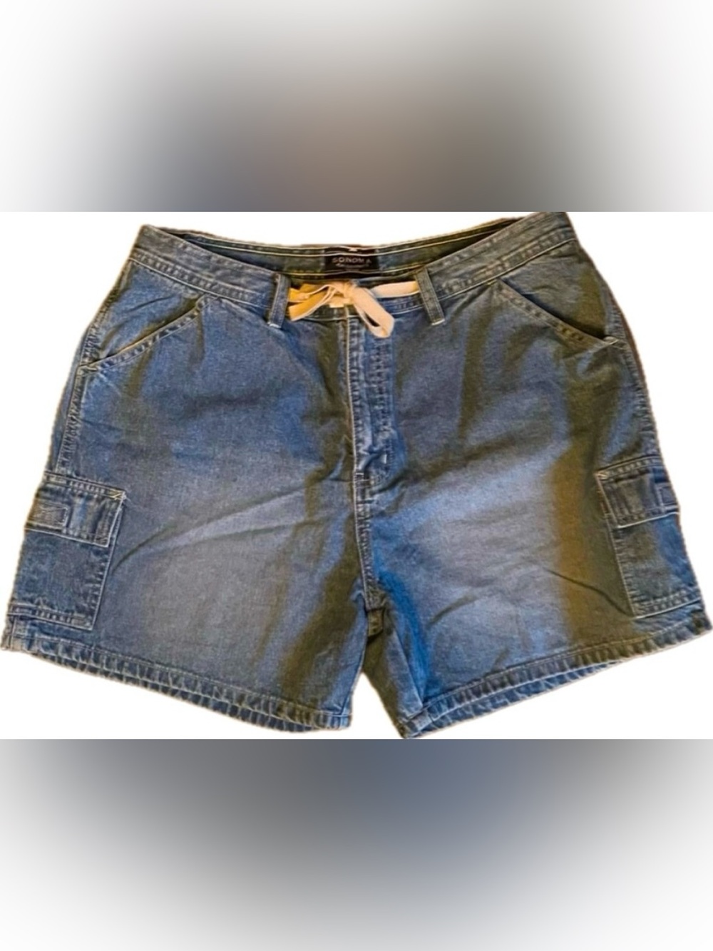 Sonoma denim Cargo Shorts with Adjustable Waist. Excellent condition! Size 14P